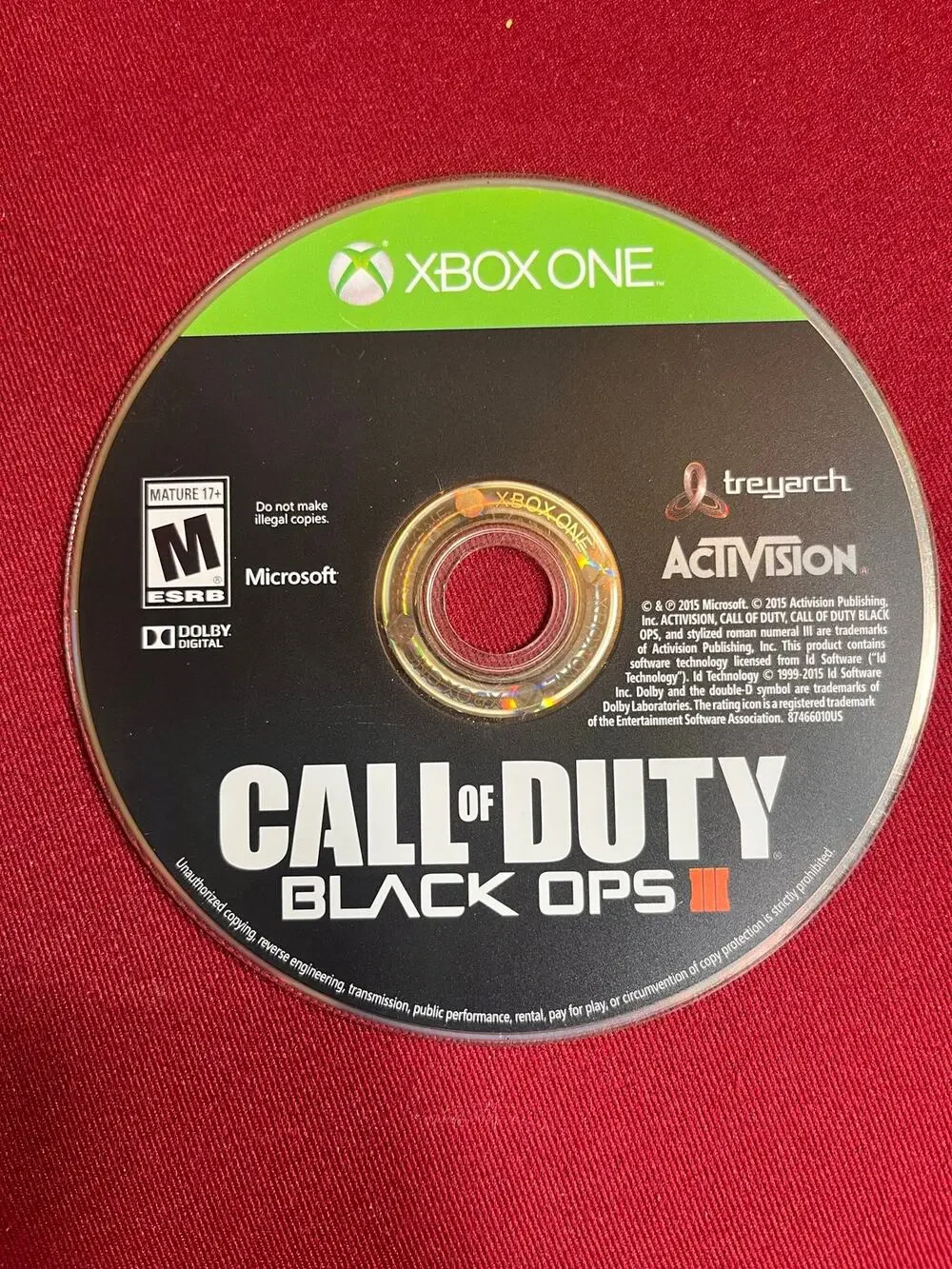 Xbox one Call Of Duty Black Ops 3-Tested Good Condition NO CASE